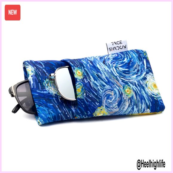 Large Double Eyeglass Case Squeeze Top Microfiber Pouch for Glasses Phone main image 6